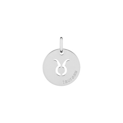 Médaille zodiaque Taureau en argent rhodié