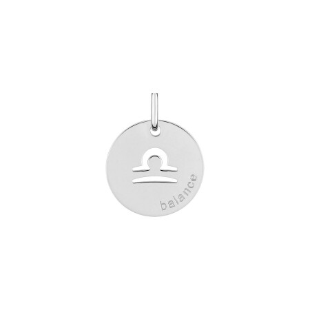 Médaille zodiaque Balance en argent rhodié