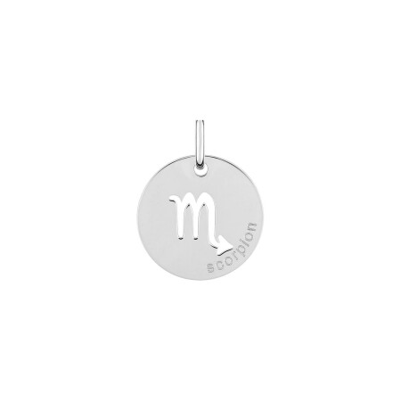 Médaille zodiaque Scorpion en argent rhodié