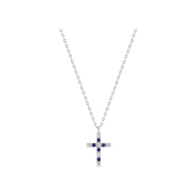 Pendentif en argent rhodié et oxyde de zirconium
