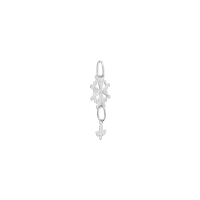 Pendentif croix huguenote en argent rhodié