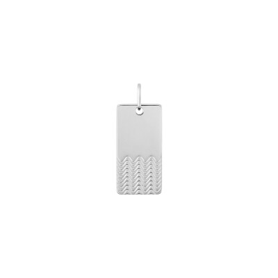 Pendentif à graver plaque rectangle en argent rhodié