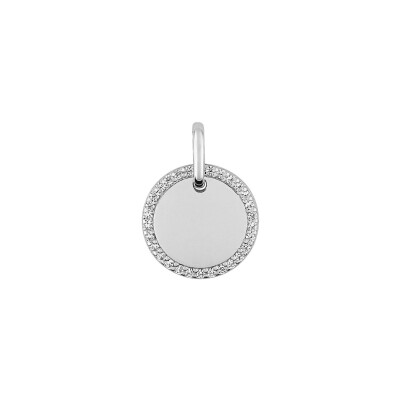 Pendentif en argent rhodié et oxyde de zirconium