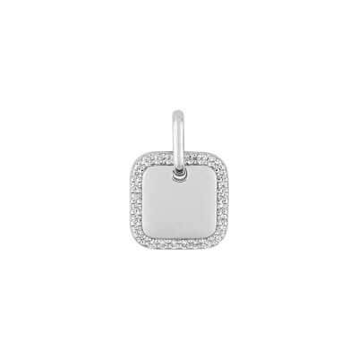 Pendentif en argent rhodié et oxyde de zirconium