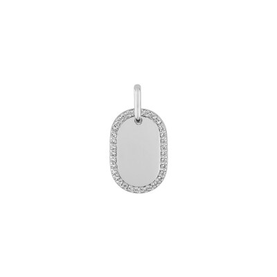 Pendentif en argent rhodié et oxyde de zirconium