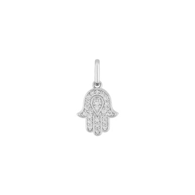 Pendentif en argent rhodié et oxyde de zirconium