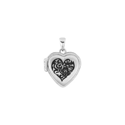 Pendentif porte-photo en argent rhodié