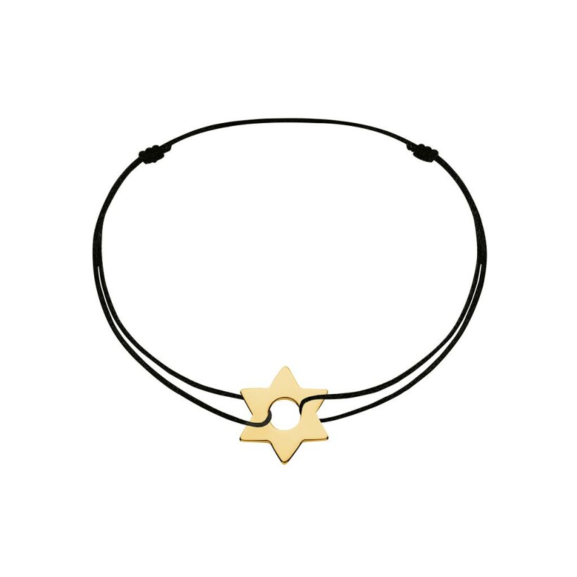 Bracelet dinh van sur cordon étoile en or jaune