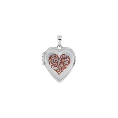 Pendentif porte-photo en argent rhodié