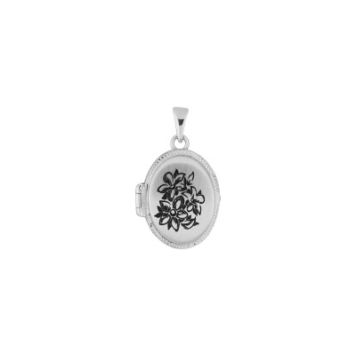Pendentif porte-photo en argent rhodié