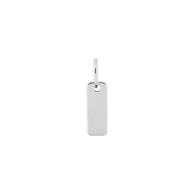 Pendentif à graver plaque rectangle arrondi en argent rhodié