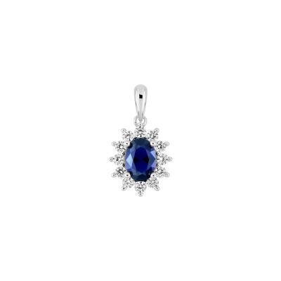 Pendentif en argent rhodié et oxyde de zirconium