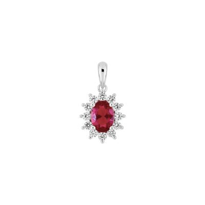 Pendentif en argent rhodié et oxyde de zirconium