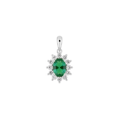 Pendentif en argent rhodié et oxyde de zirconium