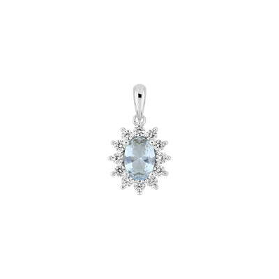 Pendentif en argent rhodié et oxyde de zirconium