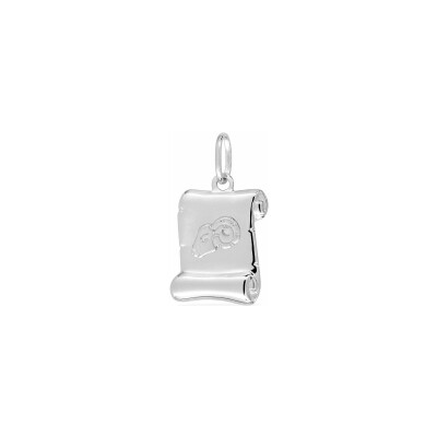 Pendentif zodiaque Bélier en argent rhodié