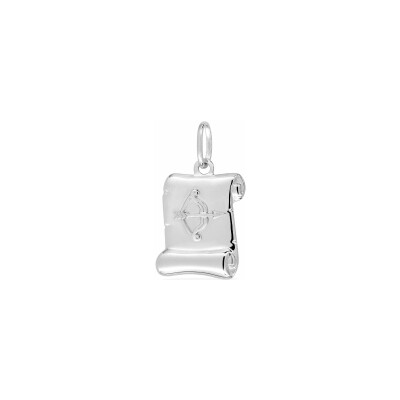 Pendentif zodiaque Sagittaire en argent rhodié