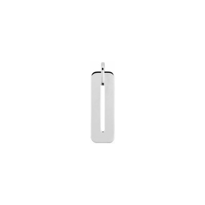 Pendentif à graver plaque rectangle en argent rhodié