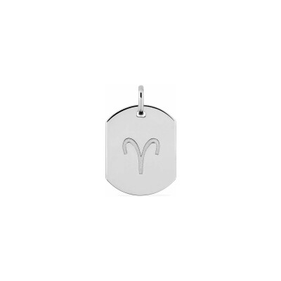 Pendentif zodiaque Bélier en argent rhodié