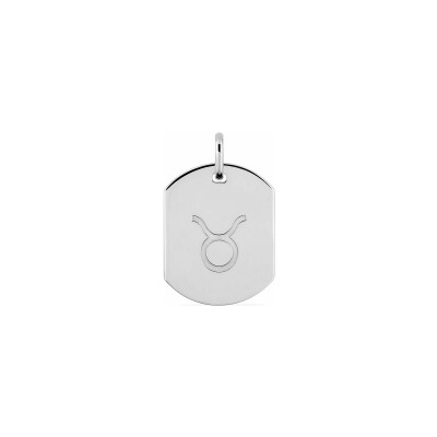 Pendentif zodiaque Taureau en argent rhodié