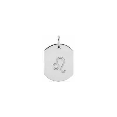 Pendentif zodiaque Lion en argent rhodié