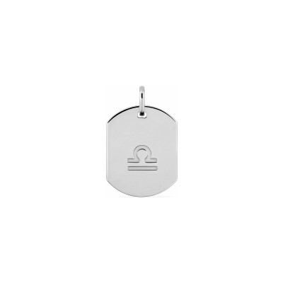 Pendentif zodiaque Balance en argent rhodié