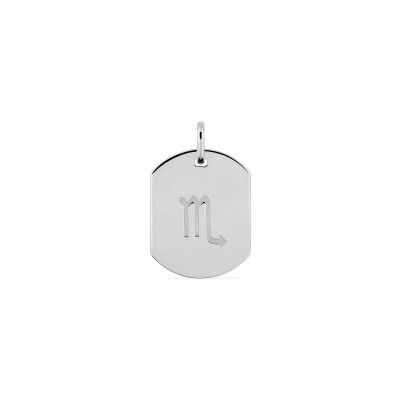 Pendentif zodiaque Scorpion en argent rhodié