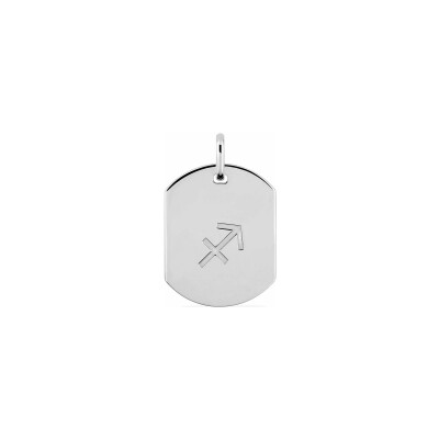 Pendentif zodiaque Sagittaire en argent rhodié