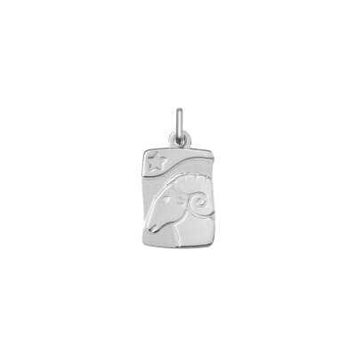 Pendentif zodiaque Bélier en argent rhodié