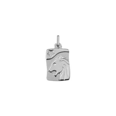 Pendentif zodiaque Lion en argent rhodié
