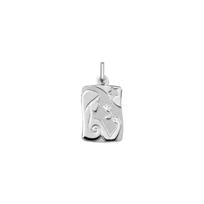 Pendentif zodiaque Vierge en argent rhodié