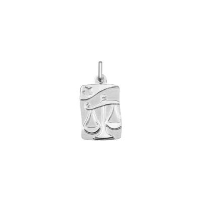Pendentif zodiaque Balance en argent rhodié
