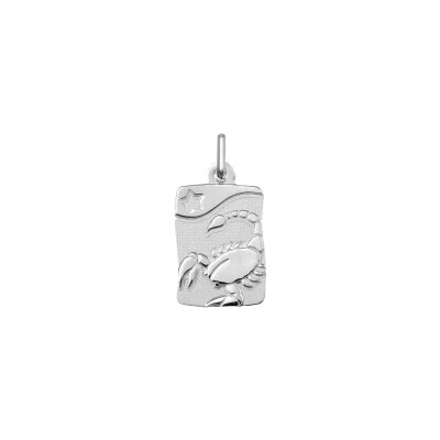 Pendentif zodiaque Scorpion en argent rhodié
