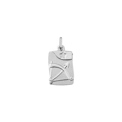Pendentif zodiaque Sagittaire en argent rhodié