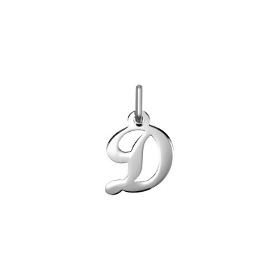 Pendentif initiale lettre D en argent rhodié