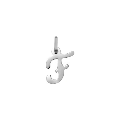 Pendentif initiale lettre F en argent rhodié