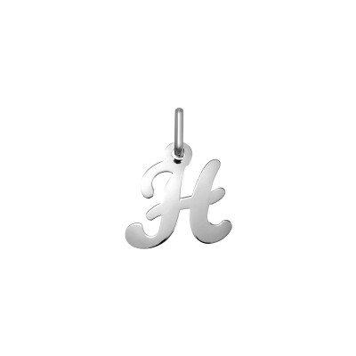 Pendentif initiale lettre H en argent rhodié
