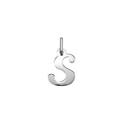 Pendentif initiale lettre S en argent rhodié
