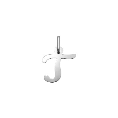Pendentif initiale lettre T en argent rhodié