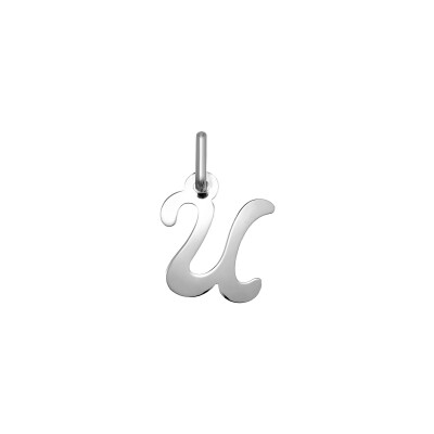 Pendentif initiale lettre U en argent rhodié