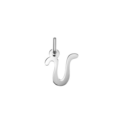 Pendentif initiale lettre V en argent rhodié