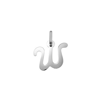 Pendentif initiale lettre W en argent rhodié