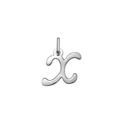 Pendentif initiale lettre X en argent rhodié