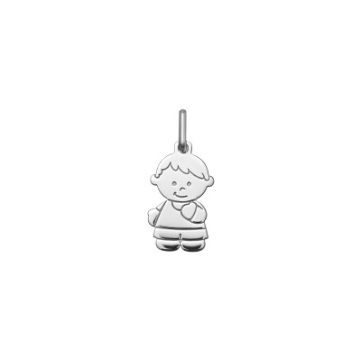 Pendentif silhouette garçon en argent rhodié