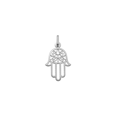 Pendentif main de Fatma en argent rhodié