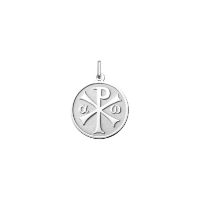 Pendentif Christ en argent rhodié