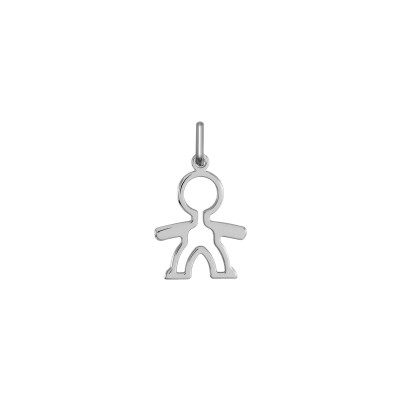 Pendentif silhouette garçon en argent rhodié