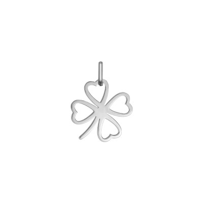 Pendentif trèfle en argent rhodié