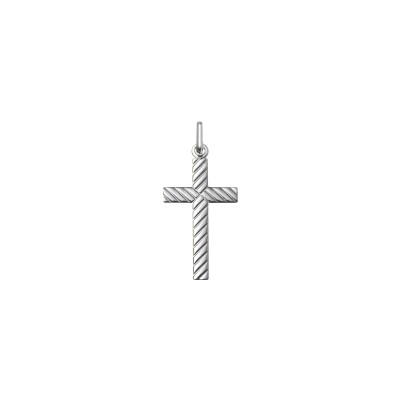 Pendentif Croix en argent rhodié