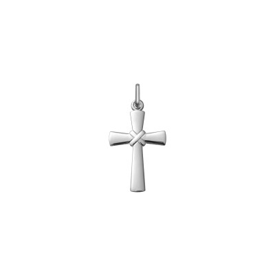 Pendentif Croix en argent rhodié